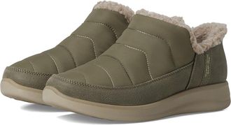 Skechers Cozy Escape - Snow Puff Hands Free Slip-ins Womens Slippers Olive : 5.5 B - Medium, Faux Fur/Faux Leather