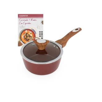 KASANOVA Casseruola un manico 18 cm coperchio burgundy New Ceramic