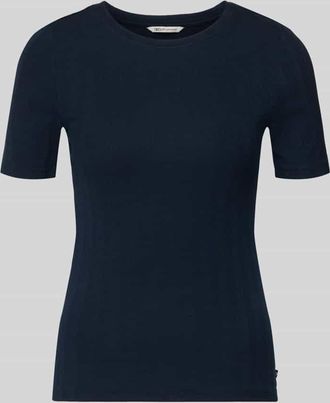 Tom Tailor Denim Slim Fit T-Shirt aus Baumwoll-Mix in Marine, Gr&ouml;&szlig;e XS