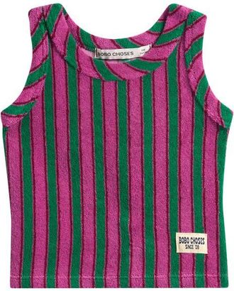 Bobo Choses Stripe Terry Cloth Tank in Pink/Green Stripe at Nordstrom, Size 18M