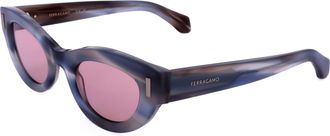 Ferragamo Ferragamo Womens 49mm Blue Sunglasses SF2062SE-314-49