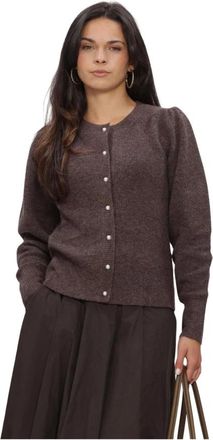 Notre-V Nv-Iggy Cardigan - Dames - Truien - Bruin - Maat: 2XL Wol