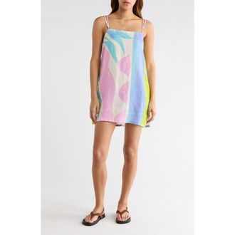 Vitamin A Delia Linen Cover-Up Shift Dress in Cak at Nordstrom, Size X-Small