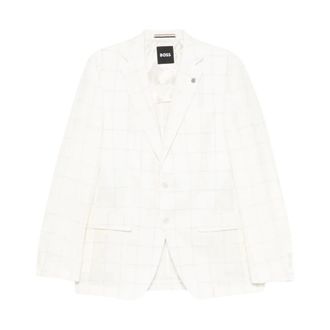 HUGO BOSS Jassen, Heren, Wit, L, Wol, H-Hutson Blazer
