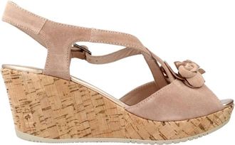 Stonefly Velours Wedges Marlene II Stijl - Dames - Sleehakken - Bruin - 38 EU - Schoenen