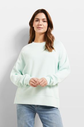 Bugatti Sweatshirt BUGATTI, Damen, Gr. XS, gr&uuml;n (mint), Sweatware, 51% Modal, 43% Polyester, 6% Elasthan, unifarben, normal, Rundhals, B&uuml;ndchen, Sweatshirts S