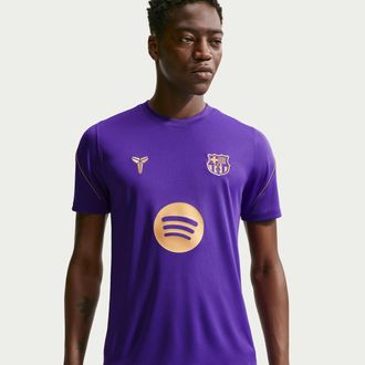 Nike Mens Nike FC Barcelona Strike Away Kobe Dri-FIT Soccer Short-Sleeve Top in Purple | IQ1304-505