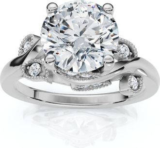 Pompeii3 1 3/4Ct Rose Diamond Engagement Ring 14k Gold or Platinum Lab Grown EF/VS