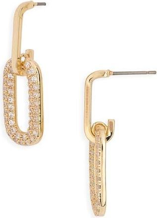Nordstrom Rack Pav&eacute; Cubic Zirconia Link Drop Earrings in Clear- Gold at Nordstrom Rack
