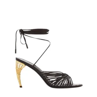 Ferragamo Cage Heel Spaghetti Strap Sandals, Size 5.5 C