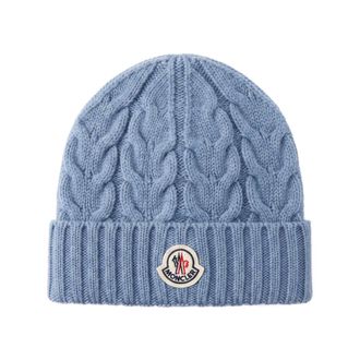 Moncler Accessoires, unisex, Blauw, L, Wol, Berretto