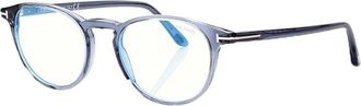 Tom Ford FT5803-B 090 Shiny Blue/Clear Blue Light Block 51mm