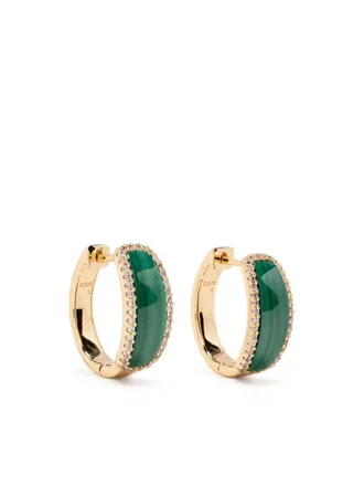 APM Monaco Orecchini a cerchio con malachite - Verde