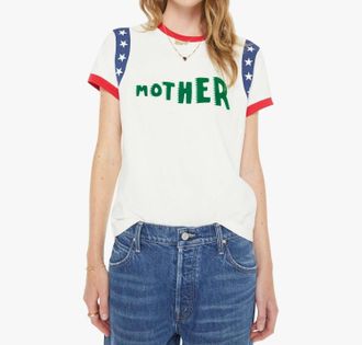 Mother Boxy Goodie Inset Tee In Mother Stars
