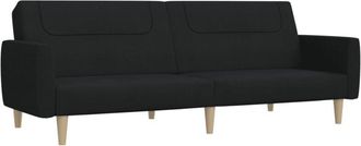 vidaXL Sof&aacute; Cama De 2 Plazas Tela Negro Vidaxl