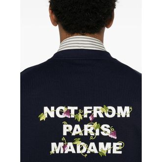 Dr&ocirc;le de Monsieur Floral-Embroidered Cotton Sweatshirt - Navy