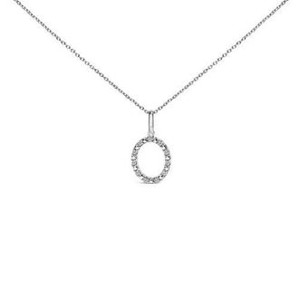 House of Brilliance Sterling Silver Diamond Accent A-Z Initial Pendant Necklace in Sterling Silver |O at Nordstrom