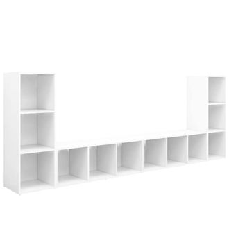 Berkfield Home TV Cabinets 4 pcs White 107x35x37 cm Engineered Wood | Size: 107 x 35 x 37 cm