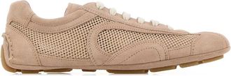 Prada Powder Pink Suede And Mesh Montecarlo Sneakers