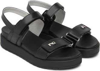 Nero Giardini Slingback Platform Wedge Sandal in Black at Nordstrom, Size 11Us