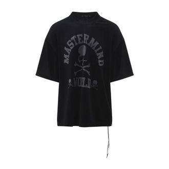 MASTERMIND WORLD T-Shirts, male, Black, Size: XL Velour T-shirt