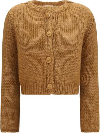 Forte_Forte Cardigan in Maglia Grossa con Bottoni - - Knitwear - Donna - Marrone - M