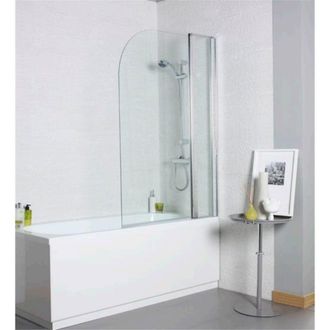 Clifton Premium Straight Bath Screen Radius Edge 1435 x 1000mm