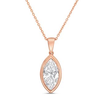 Diana M. Jewels 14kt rose gold 15.00 ct lab grown marquise bezel with bail pendant