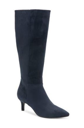 Aerosoles Epic Stretch Kitten Heel Tall Boot in Navy Faux Suede at Nordstrom Rack, Size 5.5