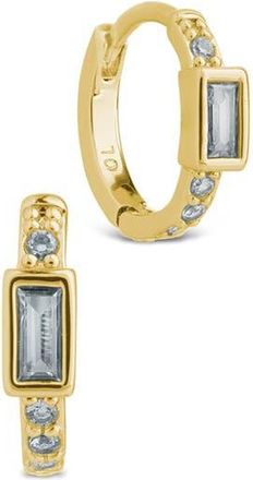 Sterling Forever Holland Cubic Zirconia Huggie Hoop Earrings in Gold at Nordstrom Rack
