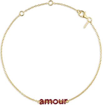 DESIGN LETTERS Armband met letterdetail - Goud