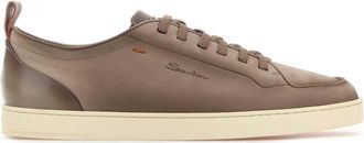 Santoni Dove Grey Leather Montecarlo Sneakers