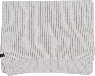 Fay Finely Ribbed Knit Scarf In Light Neutral Tone