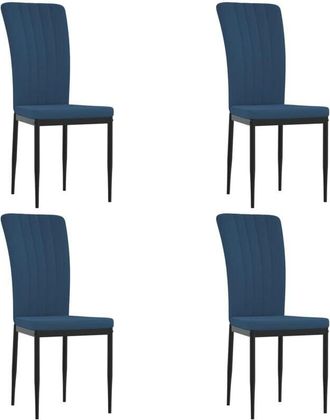 vidaXL Sillas de comedor 4 unidades terciopelo azul Vidaxl