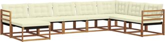 vidaXL Conjunto De Sof&aacute;s De Exterior 8 Uds. Natural Y Crema Vidaxl