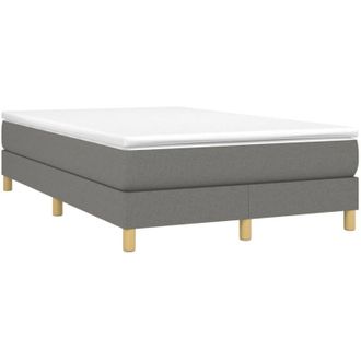 vidaXL Vidaxl - Cama Box Spring Con Colch&oacute;n Tela Gris Oscuro 120x190 Cm