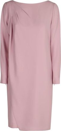 Emporio Armani Asymmetrische zoom polyester jurk - Dames - Korte kleedjes - Roze - S - Polyester - Kleedjes