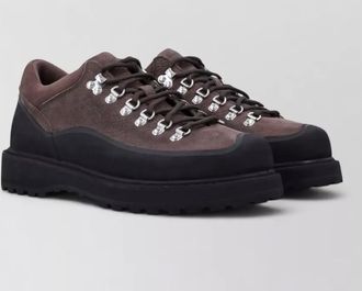Diemme leather textured panelled low-top sneakers