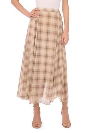Halogen Plaid Maxi Skirt in Fog at Nordstrom Rack, Size 00