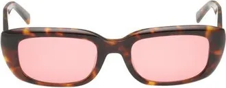 Abercrombie & Fitch 52mm Rectangular Sunglasses in Dark Havana /Rose Lens at Nordstrom