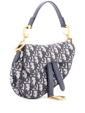 Dior Saddle Handbag Oblique Canvas Mini shoulder bag - Blu