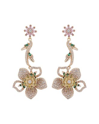 Eyecandy LA Eye Candy La Luxe Collection 18K Plated Cz Drop Earrings