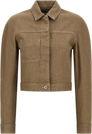 Jacquemus La Veste Ovalo Cargo Jacket - Dames - Spijkerjassen - Beige - XS - Katoen - Jassen