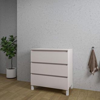 Saniclass Chaci PLUS Badkamermeubelset - 80x86x46cm - topblad - 3 lades - mat cotton (beige)