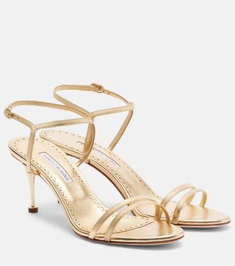 Manolo Blahnik Ciagalo 70 metallic leather sandals