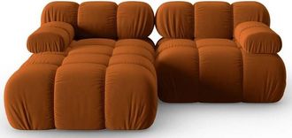 MICADONI Modulares 3-Sitzer Design Ecksofa Bellis mit Eckteil links - Samtbezug