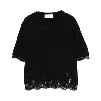 Ermanno Scervino Dames, Tops, Zwart, Maat: S