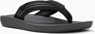 FitFlop Mens Fitflop iQushion Polyester Mens Black/Charcoal Flip Flops - Size: 11