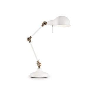 Netlighting Truman 1 Light Adjustable Table Lamp White Brass E27