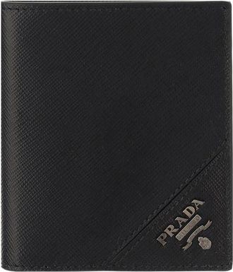 Prada Zwarte Kalfsleren Bos Taurus Portemonnee